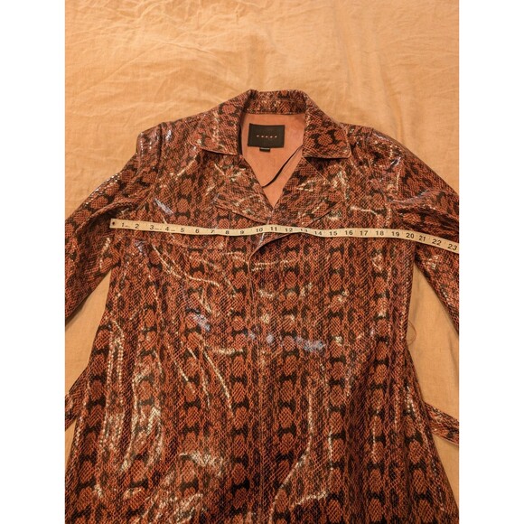 Blank Nyc Trench Coat Snakeskin Print  Reddish Brown /Black Size Small Womens - Picture 8 of 9